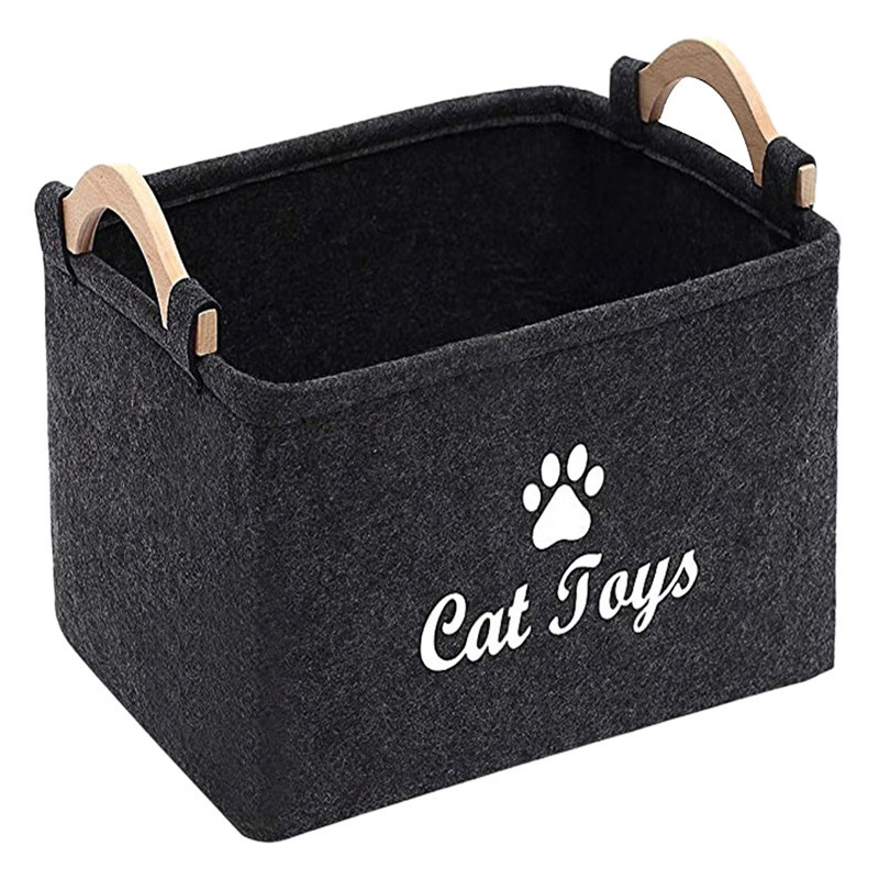 Felt Pet Toy Storage Basket product image for dogs and cats at Petcous
