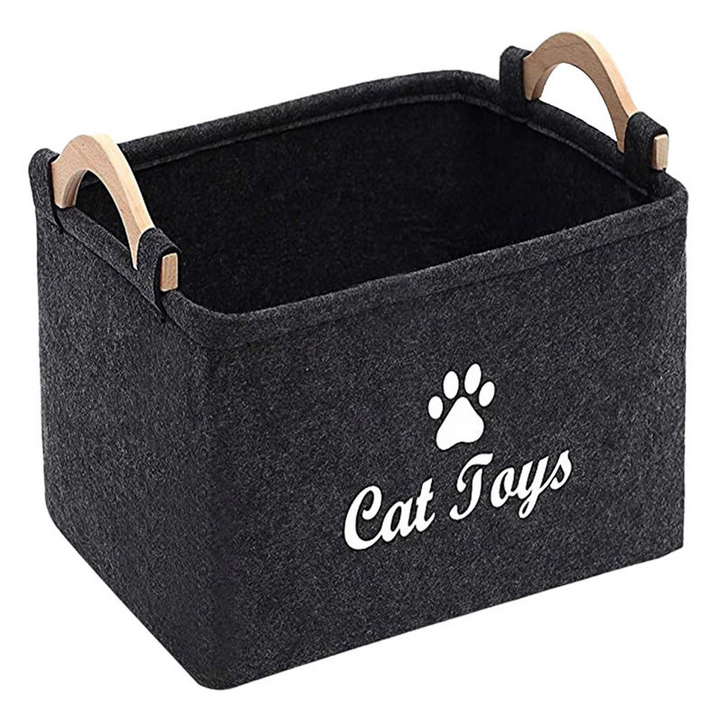Felt Pet Toy Storage Basket product image for dogs and cats at Petcous