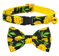 Yellow Chrysanthemum Bow Tie Cat Collar product image for cats at Petcous