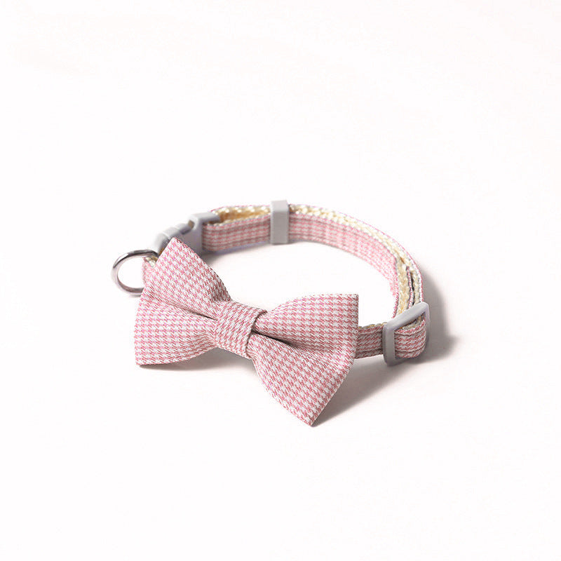 Houndstooth Bow Pet Collar product image for dogs and cats at Petcous