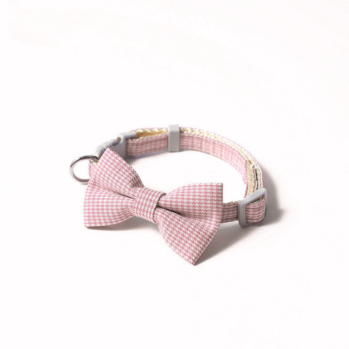 Houndstooth Bow Pet Collar product image for dogs and cats at Petcous